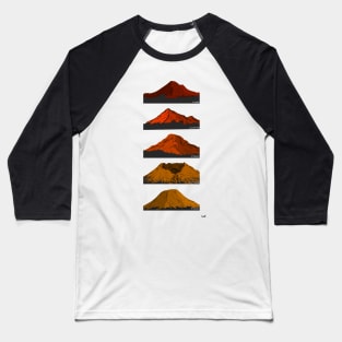 Washington Cascade Volcanoes Red Orange Gold Baseball T-Shirt